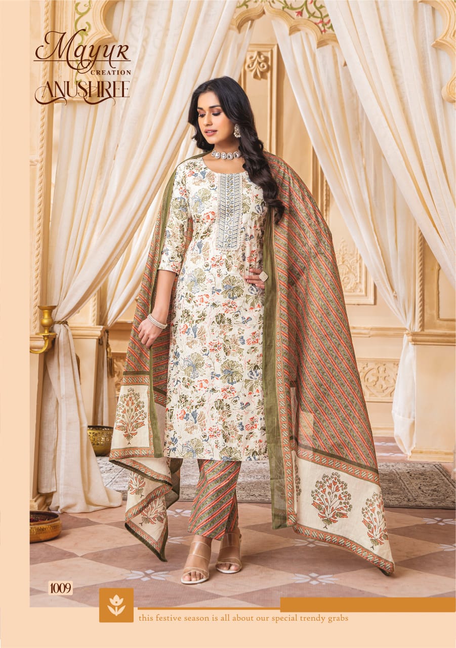 Anushree Vol 1 By Mayur Cotton Printed Kurti With Bottom Dupatta Wholesale Price In Surat
